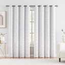 Purainbow White Blackout Curtain Panels for Bedroom 84" Gold Foil Moroccan Metallic Print Energy Efficient Drapes for Bedroom Living Room, Thermal Insulated Window Treatments Grommet Top 2 Panels