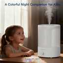 MEGAWISE 3.5L Cool Mist Humidifier Ultra-Quiet Ultrasonic Vaporizer with Top-Fill Design, Essential Oil Diffuser, 7-Color Night Light & Auto Shut-Off, White