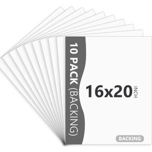10 Pack 16x20 White Backing Boards, Uncut Mat Board 16x20, Acid Free Backerbords for 11x14 Photos, Pictures, Artwork and Paints