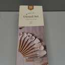 CAROTE Silicone Cooking Utensils Set, Kitchen Utensils Set 10 Pcs for cooking, BPA Free Spatula Set with Heat Resistant Wood Handles for Nonstick Cookware (Cream White)