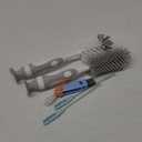 5-in-1 Baby Bottle Cleaner Set, Including Nylon & Silicone Bottle Brush, Cap, Straw & Nipple Brushes, BPA-Free (Grey)