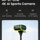 XbotGo Falcon All-in-One AI Action Camera, 4K Auto Tracking Sport Camera for Soccer, Basketball & Football, Dual-Lens Team Sports Recorder with Live Streaming, No Subscription Required (Edge Green)