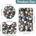 peacoblue Pebble Bathroom Rug Set, 3 Piece Bath Mats | Includes Toilet Lid Cover and Contour Mat, Non Slip Washable Bathroom Rugs for Tub Bedroom Kitchen Home Decor
