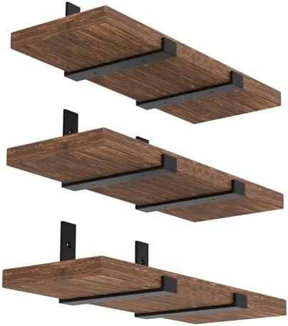 WEKIS Shelf Bracket, Heavy Duty Floating Shelf Brackets 10-Inch Long, 6-Pack Brackets for Shelves, Black Coated J Shape Metal Wall Shelf Support Brackets with 1/5-Inch Thick and 160 lb. Load Capacity WEKIS Shelf Bracket, Heavy Duty Floating Shelf Brackets 10-Inch Long, 6-Pack Brackets for Shelves, Black Coated J Shape Metal Wall Shelf Support Brackets with 1/5-Inch Thick and 160 lb. Load Capacity