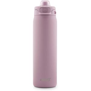 Ello Pop & Fill 22oz Stainless Steel Water Bottle with Quick Fill Technology, Double Walled and Vacuum Insulated Metal, Leak Proof Locking Lid, Sip and Chug, Reusable, BPA Free, Mauve