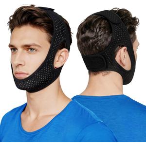 Sleep Apnea DevicesComfortable Chin Strap for Sleeping - Improve Sleep Quality, Simple & Adjustable Design for Men and Women (20 Inch, Black)