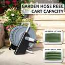 Garden Hose Reel Cart,Hose Holder Up to 50-60 Feet of 5/8" Hose,Wall Mounted Water Hose Reel,Portable Hose Reels for Outside Car Washing, Watering