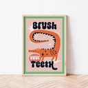Brush Your Teeth Framed Artwork, 15.75"x19.75"