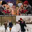 Beanie Hats for Women Men Knit Winter Beanies Warm Winter Hats Acrylic Knit Cuffed Beanie Cap Unisex Purple (Purple)