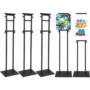Honoson 5 Pcs Poster Stand for Display Heavy Duty Sign Holder 74.8 Inches Adjustable Poster Board Double Side Banner Stand with Base for Indoor Outdoor Board Foam Display