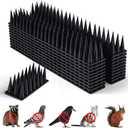 BORHOOD Bird Spikes, 20 Pack Pigeon Deterrent for Small Birds Raccoon Cats Defender for Outside to Keep Squirrel Away, Plastic Fence Spike for Railing and Roof-Black