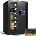 DAYI Biometric Fingerprint Safe Box, 3.0 Cubic Feet Home Safes with Fireproof Bag, Digital Touchpad Security Safe for Money Cash Documents, Dual Alarm System - DF-60 Plus