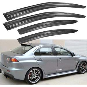 munirater Acrylic Vent Window Visors Rain Guard Replacement for 2008-2017 Mitsubishi Lancer