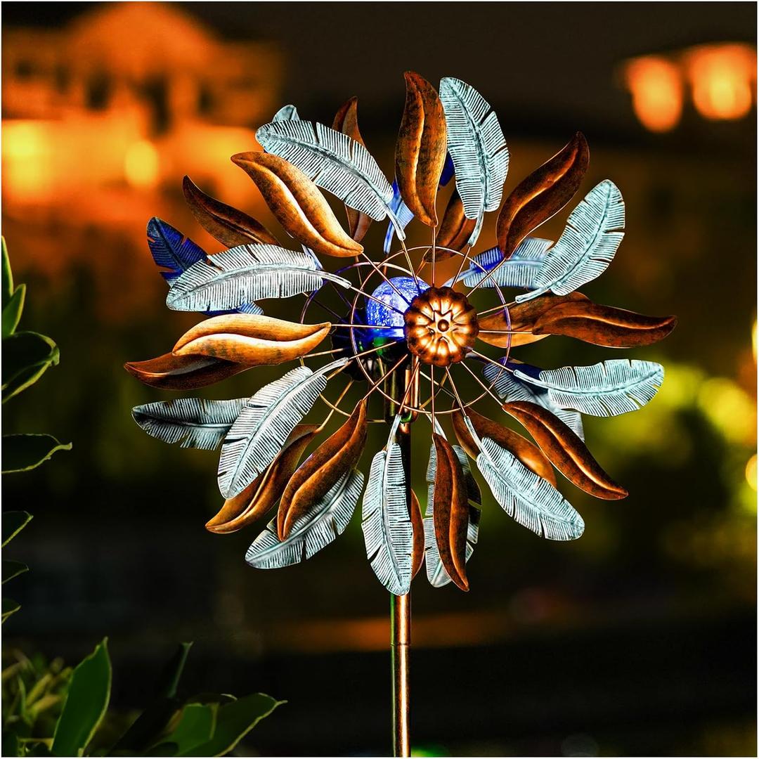 Lariander Solar Wind Spinners 87 Inch Extra Large Metal for Yard, Garden Decor Yard Art Windmills for Outdoor, Phoenix Feather