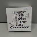 Rustic I Thought I Liked Coffee Turns Out I Like Creamer Wooden Box Sign - Home Kitchen Coffee Bar Desk Shelf Decor (5 X 5 Inch)