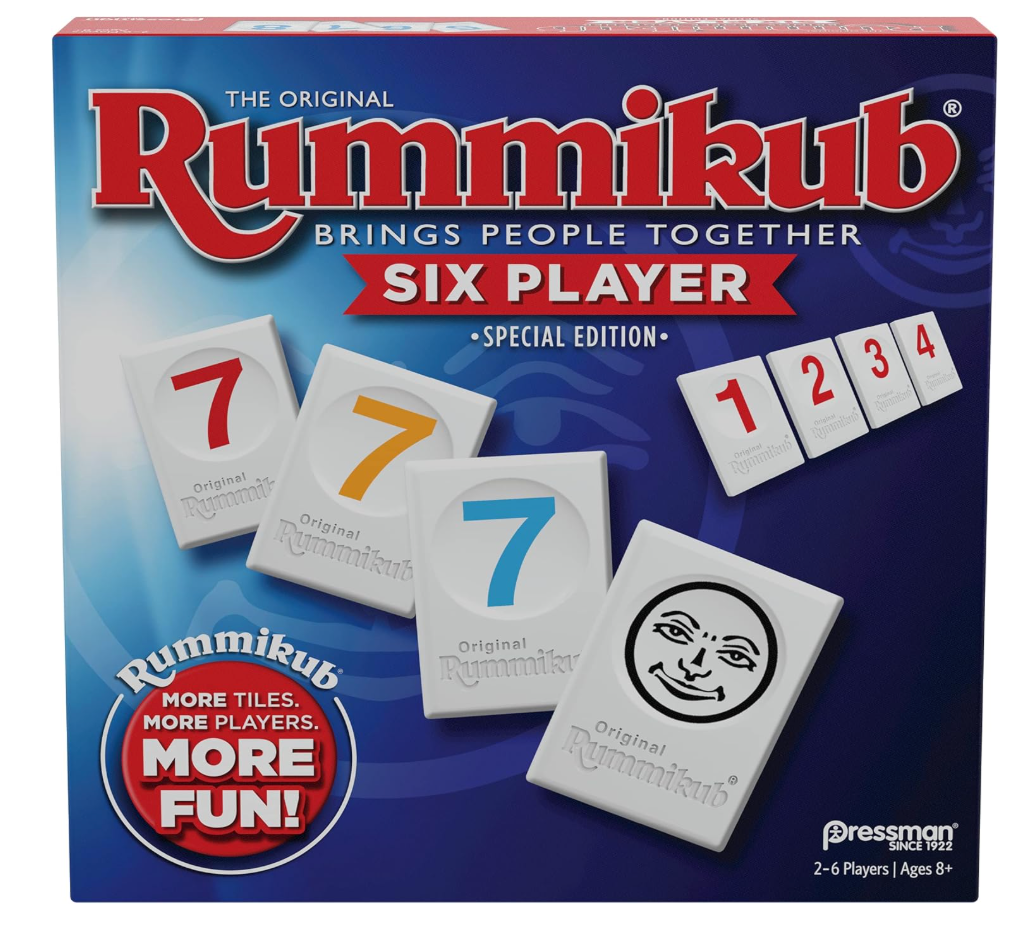 Rummikub Six Player Edition  The Classic Rummy Tile Game  More Tiles and More Players for More Fun! by Pressman , Blue