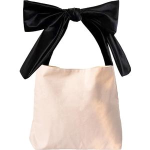 Bow Purse Thick Canvas Tote Bags Blank Aesthetic Coquette Purse with Bow Large