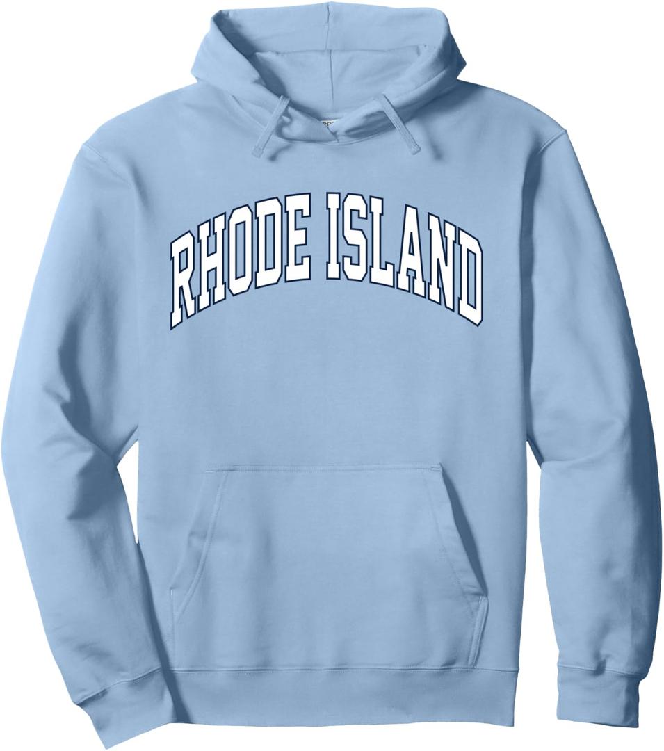 Retro Rhode Island Souvenir Classic Rhode Island Light Blue Pullover Hoodie (Blue, M)