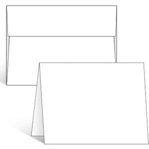 Ohuhu Blank White Cards and Envelopes 200 Pack - 5" x 7" Heavyweight Folded Cards and A7 Envelopes for DIY Greeting Cards Wedding Birthday Invitations Baby Shower Thank You Cards and All Occasions