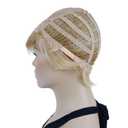 Lydell 6" Short Straight Layered Shaggy Full Synthetic Wig Classic Cap (24H613 Blonde Highlights)