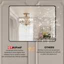 40x30 Inch Black Metal Framed Bathrrom Mirror for Wall,Matte Black Rectabgle Vanity Mirror,Tempered Glass,Anti-Rust,Rounded Corner,Horizontal or Vertical