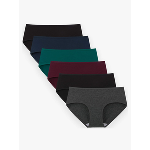 INNERSY Womens Underwear Cotton Hipster Panties Regular & Plus Size 6-Pack L
