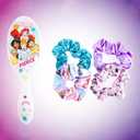 4 x LUV HER Disney Princess Hair Accessory 5 Pcs Set - 1 Large Hairbrush + 4 Scrunchies - Accessories For Girls - Detangling Brush - scrunchies 3 +
