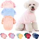 FabriCastle Dog Sweaters, 3-Pack Dog Clothes for Small Dogs Girl & Cats, Soft and Warm Pet Coats, Winter Pet Jackets, Doggy Apparel Costumes, Puppy Outfits (Ballet Pink,Skyblue,Peach, Small)