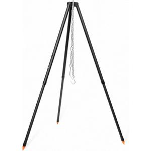 Camping Tripod for Cooking Five-Section Adjustable Campfire Tripod with Adjustable Suspension Chain Suitable for Camping, Campfire,Dutch Oven,Outdoor BBQ (Black)