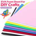 Ireer EVA Foam Sheet Crafts 9 x 12 Inch Assorted 10 Colors 1mm Foam EVA Paper for Crafts Craft Handicraft for Scrapbooking DIY Arts(150 Pcs)