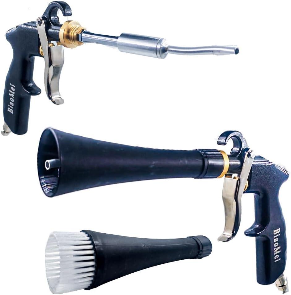 BIAOMEI High Pressure Car Interior Cleaning Gun Automobile Detailing Cleaning Car Detailing Dry Washing Gun with Brush (New ugrade Aluminum Tube Rotate), z-014 BIAOMEI High Pressure Car Interior Cleaning Gun Automobile Detailing Cleaning Car Detailing Dry Washing Gun with Brush (New ugrade Aluminum Tube Rotate), z-014