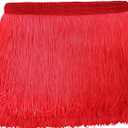 Lauthen.S 10 Yards of 6" Chainette Fringe Trim Tassel Sewing Trim for DIY Craft Latin Dress Lamp Shade Decoration Coral Red