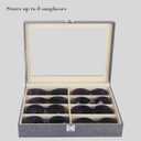 AUTOARK Leather 8 Piece Eyeglasses Storage and Sunglass Glasses Display Case Organizer (Grey/Beige)