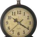 5 Inch Retro Analog Alarm Clock,Battery Operated Silent Non Ticking Small Clock for Bedside Desk Bedroom Lving Room Gift Clock (Arabic)