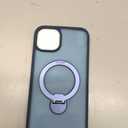 FNTCASE for iPhone 15 Plus Case: iPhone 14 Plus Phone Case [360 Spin Magnetic Stand] [Compatible with Magsafe] [Screen Protector] Translucent Matte Military Grade Shockproof Phone Cover - Deep Blue