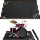Invech 4 x 5.3 Ft Drum Rug, Non-Slip Grip Bottom, Soundproof Drum Floor Mat for Electrical Drum, Black
