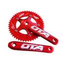 SENQI Bicycle Chain Wheel Fixed Gear 48T Aluminum Alloy CNC Cycling Racing Bike Accessories with Crank(red)