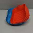 2 PCS Square Silicone Air Fryer Liners - 8 Inch Reusable Air Fryer Pot - Air Fryer Accessories - Air Fryer Inserts for 4 to 7 QT Oven Microwave Accessories (Red + Blue)