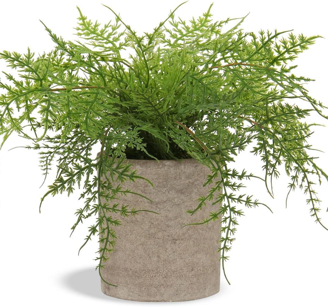Small Fake Plant Potted Plants Artificial Decor Silk Ferns Plant Faux Plants in Pots for Home Living Room Bedroom Desk Bathroom Window Shelf Farmhouse Decoration (1 Pack - Style 3)