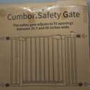 Cumbor 29.7-46" Baby Gate for Stairs, Mom's Choice Awards Winner-Auto Close Dog Gate for the House, Easy Install Pressure Mounted Pet Gates for Doorways, Easy Walk Thru Wide Safety Gate for Dog, Brown