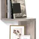 VASAGLE Corner Shelf Wall Mount, 5Tier Floating Corner Bookshelf, Plant Shelf for Bedroom, Living Room, Bathroom, Home Office, Heather Greige