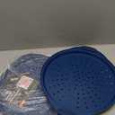 Bakken Pizza Baking Pan - Round Perforated Carbon Steel Pan with Non-Stick Marble Coating, Oversized Silicone Handle, Dishwasher Safe, High-Temperature Resistant, Durable & Easy Cleanup Blue, 2 Pack