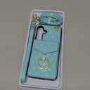 Asuwish Phone Case for Samsung Galaxy S25 5G Wallet Cover with Tempered Glass Screen Protector and Crossbody Wrist Strap Ring RFID Blocking Credit Card Holder Leather Cell S 25 25S G5 Women Girls Teal