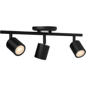 Amazon Basics 3-Light Track Lighting Kit, Dimmable, Adjustable Rotating Heads, GU10 MR16 LED Bulbs Included, 19.9L x 5.1W x 6.65H in, Black