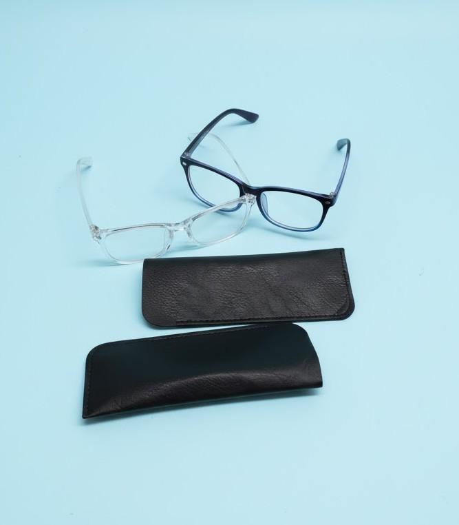 Blue Light Blocking Glasses, 2 Pack Blue Light Glasses Men, Blue Light Glasses Women Eyeglasses Bluelight Eyestrain (Purple & Transparent)