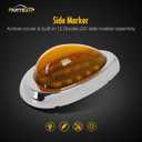 Partsam 2Pcs 6" Amber Sleeper Cab LED Side Marker/Turn Led Light Clearance Surface Mount 15 LED Replacement for Freightliner Century/Columbia Amber Oval Side Marker and Turn Signal Sealed Light