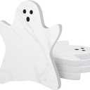 4pcs Marble Coasters Halloween Ghost Coasters 4.7 x 3.9 Inches for Drinks Beverage Boo Mug Cup Car Desk Party Decoration(Halloween Ghost,White)