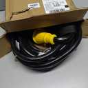 50 Amp Generator Cord, 25FT 50 Amp RV Extension Cord with Twist Lock, Generator Cable 50A 4 Prong Yellow, NEMA 14-50P/SS2-50R Heavy Duty STW Wire for RV Camper & House