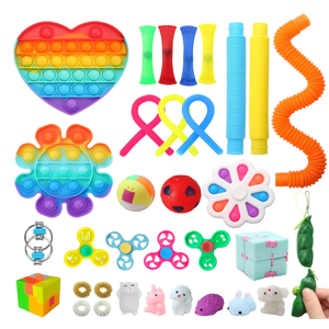 Fidget Simple Fidget Pack, 35pcs Fidget Toys Set with Popping Fidget Sensory Toys for Kids and Adults, Stress Relief Kit Gifts for Party Favors Classroom Prizes Easter Basket Stuffers Egg Fillers