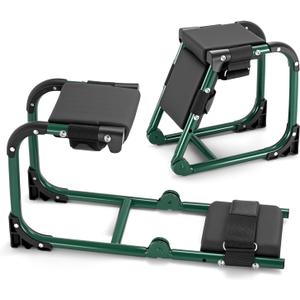 Ergonomic Knee Seat, Foldable 2-in-1 Garden Kneeler and Seat, with Adjustable Kneeling Pad and Soft Seat Cushion, Supports Up to 350 LBS